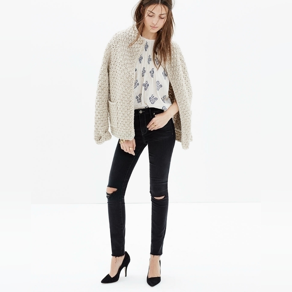 MADEWELL 9" High-Rise Skinny Jeans in Black Sea